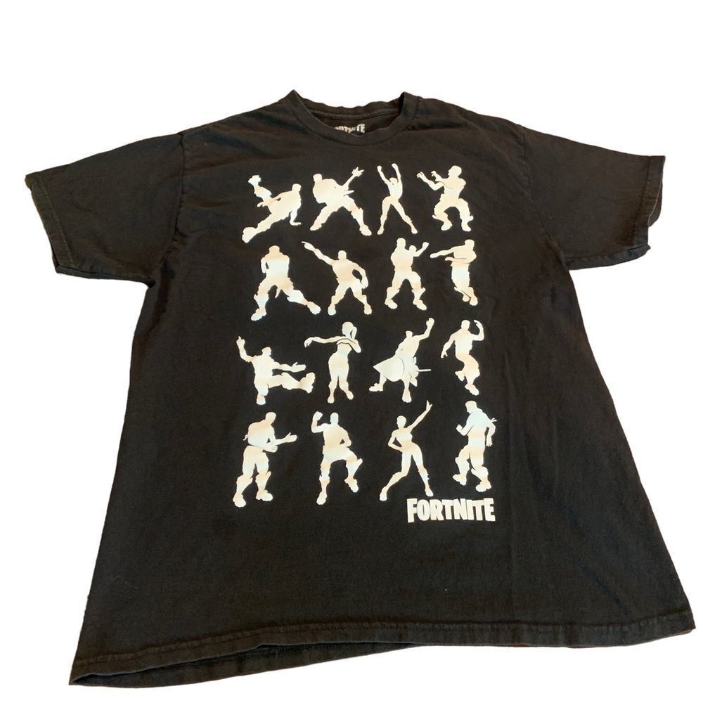 Fortnite Men’s Black T-Shirt White Graphics Large